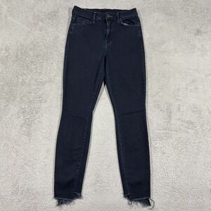 Mother Jeans Womens 28 The Stunner Zip Two Step Fray Holding Hands Blue Denim